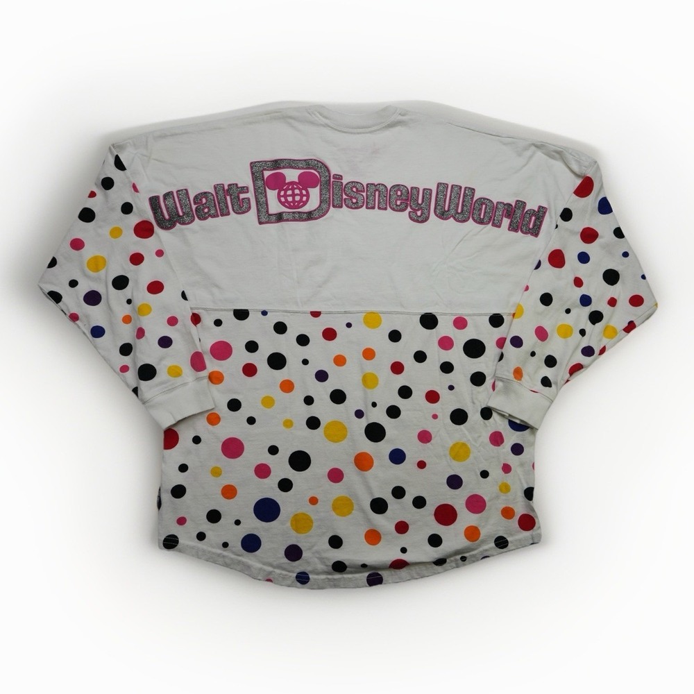 Disney World 2019 Minnie Rocks Poka Dot Spirit Jersey Sweater Shirt Size M